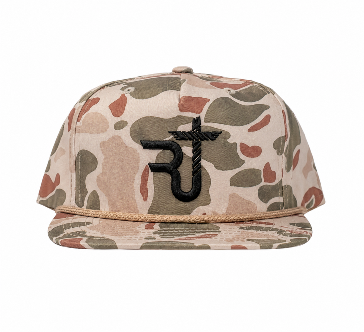 Harvest Duck Camo Flat Bill Snapback | Black RJ | Preorder
