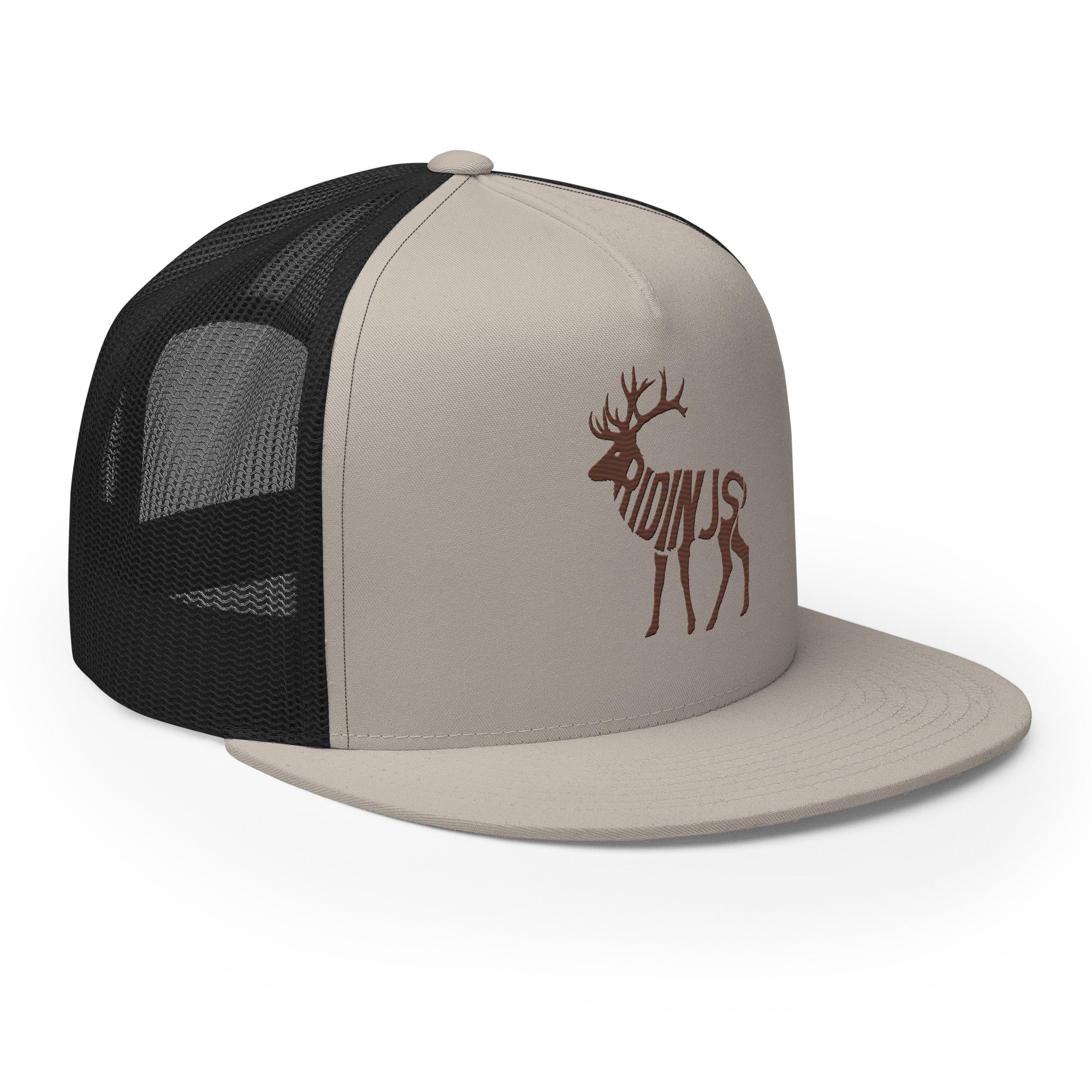 Oklahoma Elk Trucker Hat | Flat Bill Hunting Snapback | Ridin Js Co Secondary image
