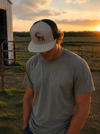 Oklahoma Elk Trucker Hat | Flat Bill Hunting Snapback | Ridin Js Co