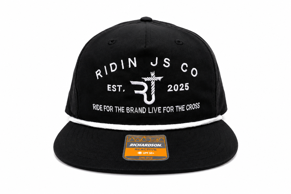 Ridin Js Co Black Umpqua Rope Hat | Ride for the Brand. Live for the Cross PREORDER