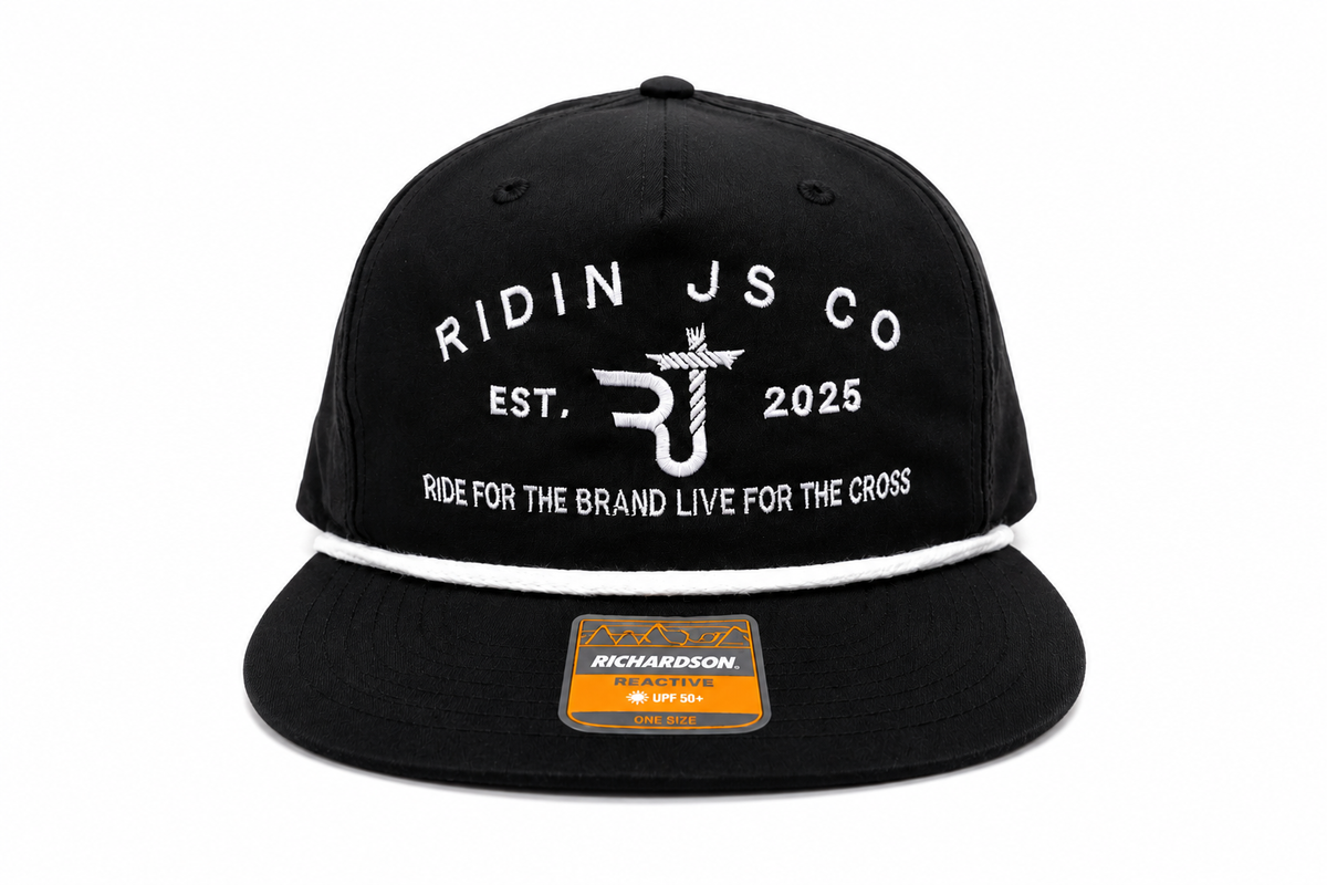 Ridin Js Co Black Umpqua Rope Hat | Ride for the Brand. Live for the Cross PREORDER