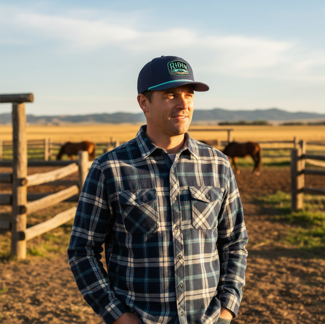 Ridin Js Co. Navy Rope Cap